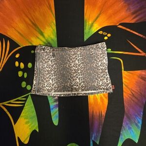 Tripp Nyc Leopard Print Denim Mini Skirt